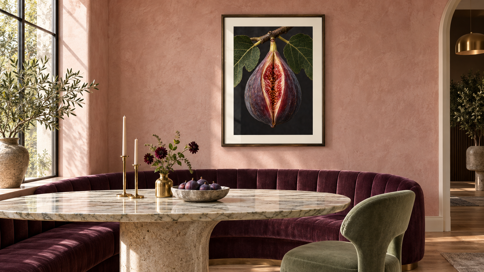 Fig of Night shown in a colourful contemporary dining salon